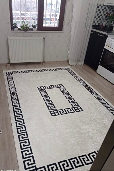 CENTER AVM Beyaz Halı Mutfak Halısı Leke Tutmaz Makinede Yıkanabilir Kaymaz T...