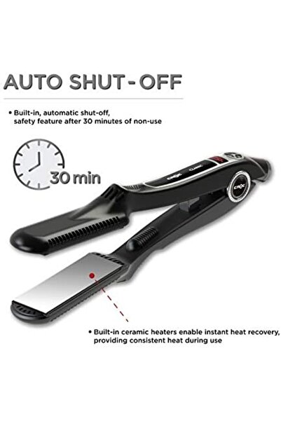 Croc Classic Silver Titanium Flat Iron Hair Straightener, 1.5 Inch