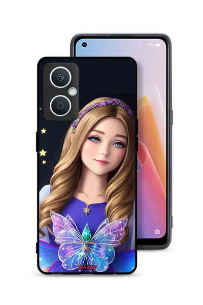 Tolwak غطاء حماية لهاتف Oppo A96 5G (الصين) بتصميم فتاة فراشة لطيفة