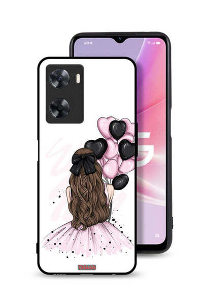 Tolwak غطاء حماية لهاتف Oppo A57s برسومات فتاة تحمل بالونات