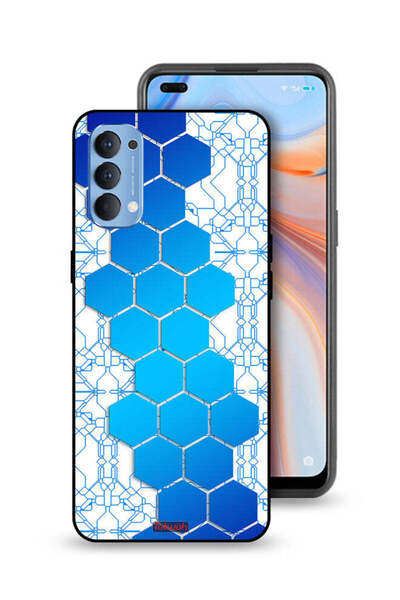 Tolwak غطاء حماية لهاتف Oppo Reno4 4G بنمط شبكة أيقونات سداسية الشكل