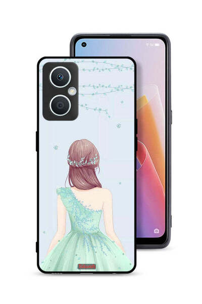 Tolwak غطاء حماية لهاتف Oppo A96 5G (الصين) - فتاة لطيفة ترتدي فستانًا مزهرًا