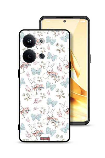 Tolwak غطاء حماية لهاتف Oppo Reno9 5G بتصميم أرنب وفراشات