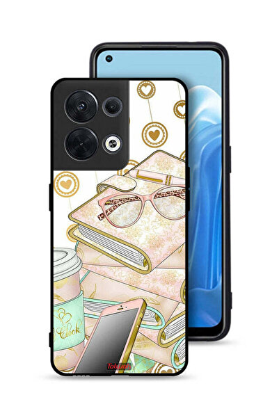 Tolwak غطاء حماية لهاتف Oppo Reno8 5G بتصميم نظارات على الكتب