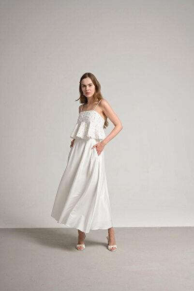 laviess Women's Battery Detailed Midi Skirt