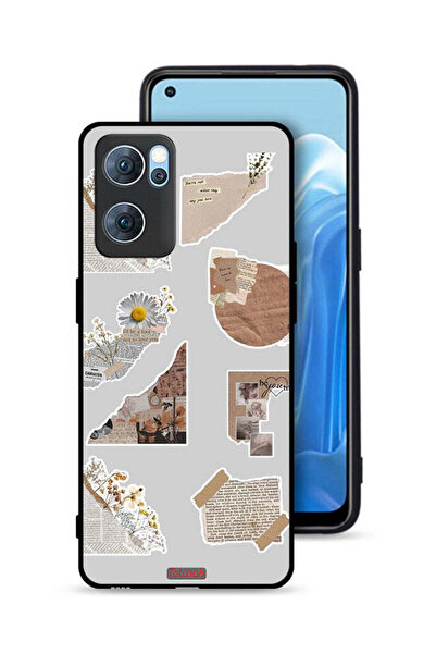 Tolwak غطاء حماية لهاتف Oppo Reno7 5G مصنوع من قطع من الملصقات الورقية