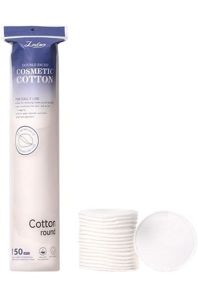 AQGT 100% cotton makeup remover pads, 150 pieces of soft round cotton pads