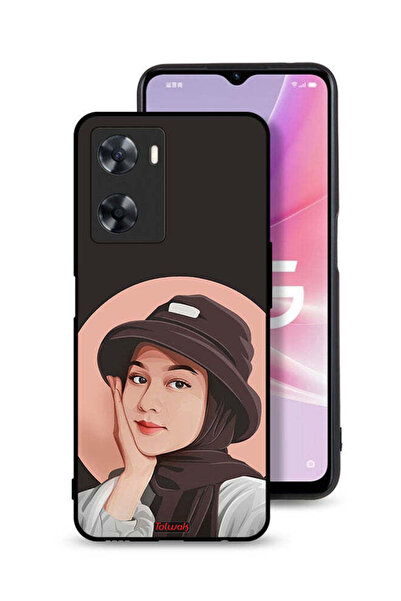 Tolwak غطاء حماية Oppo A57s بتصميم فتاة قبعة لطيفة ورسم فني