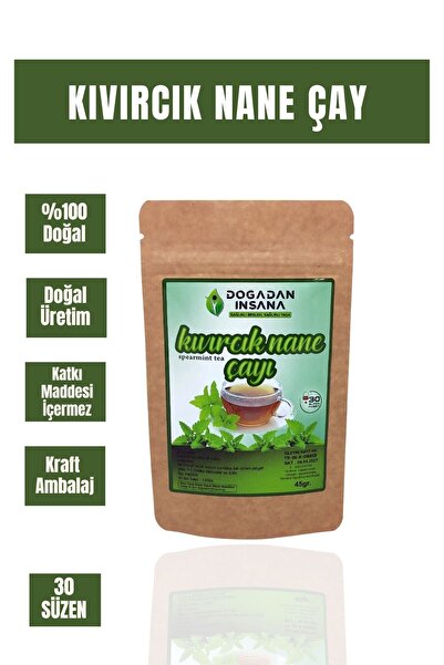 dis doğadan insana sağlıklı beslen sağlıklı yaşa 45 Gr Kıvırcık Nane Çayı (Spearmint Tea) 30 Süzen Poşet