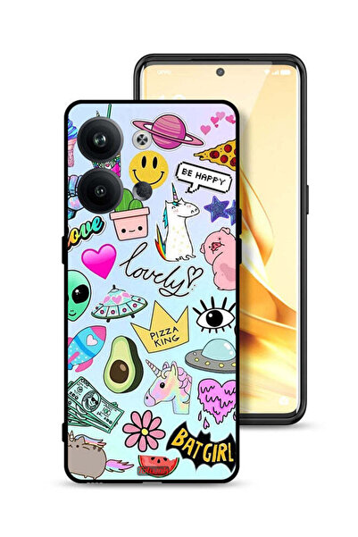 Tolwak غطاء حماية لهاتف Oppo Reno9 5G بملصقات جميلة