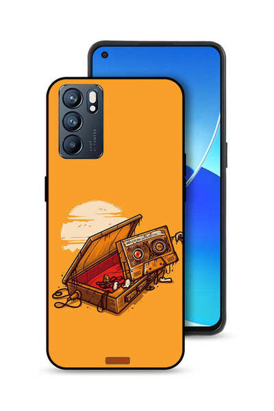 Tolwak غطاء حماية لهاتف Oppo Reno6 5G بتصميم شريط كاسيت وشريط لاصق