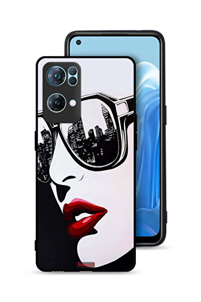 Tolwak غطاء حماية Oppo Reno7 Pro 5G بوجه فتاة وفن تجريدي