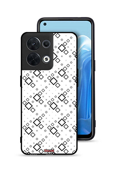 Tolwak غطاء حماية لهاتف Oppo Reno8 5G بتصميم مربع تجريدي فني رقمي