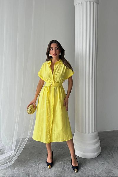 Neşeli Butik Women's Poplin Fabric Shirt Dress Nbg094