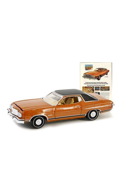 Greenlight Vintage Ad Cars Series - 1973 Ford Gran Torino Diecast Model Car