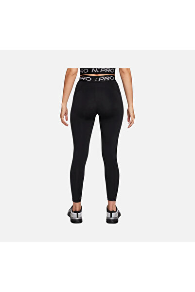 Nike Pro Mid-Rise 7/8 Shine Training Siyah Kadın Tayt