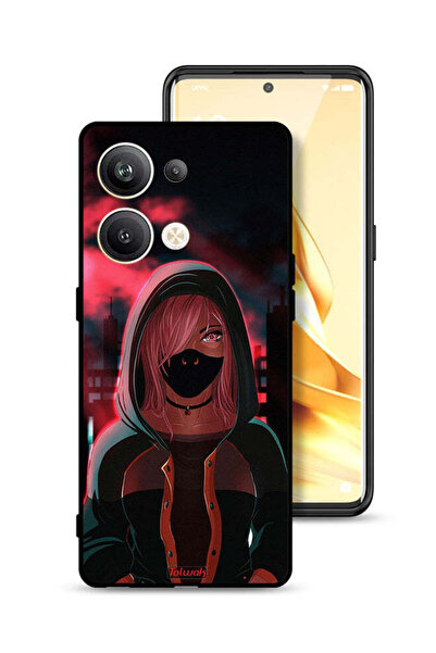 Tolwak غطاء حماية Oppo Reno9 Pro Plus 5G بتصميم فتاة ترتدي قناعًا