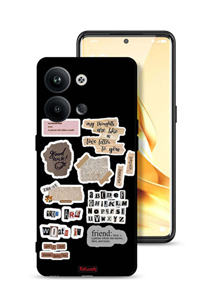 Tolwak غطاء حماية لهاتف Oppo Reno9 5G، ملصقات اقتباسات الحظ السعيد