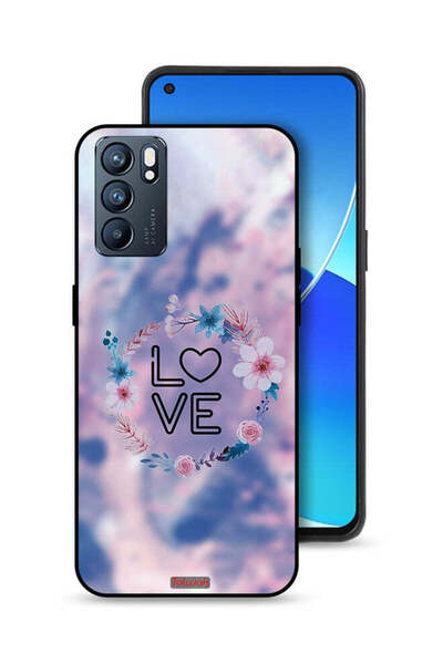 Tolwak غطاء حماية Oppo Reno6 5G بتصميم خاتم زهور الحب