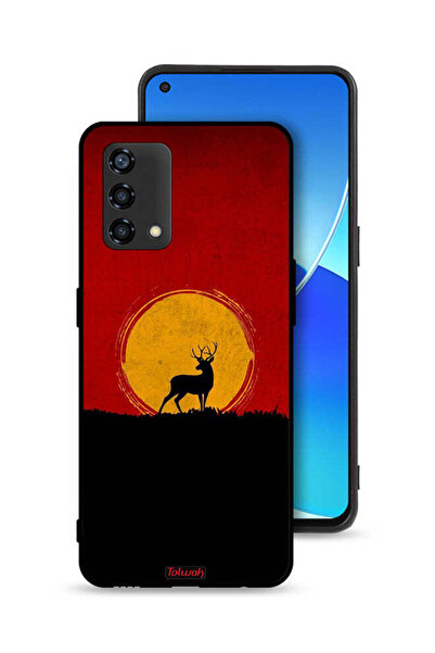 Tolwak غطاء حماية لهاتف Oppo A95 4G ​​برسومات الغزال والقمر