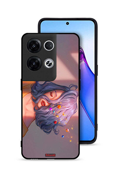 Tolwak Oppo Reno8 Pro Plus 5G Protective Case Cover Girl And Space Art