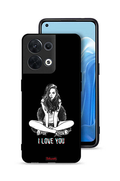 Tolwak غطاء حماية لهاتف Oppo Reno8 5G برسومات "أحبك"