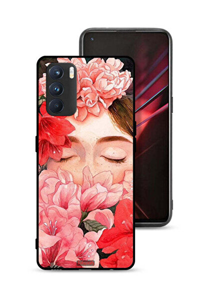 Tolwak غطاء حماية لهاتف Oppo K9 Pro برسومات زهور ووجه فتاة مخفي