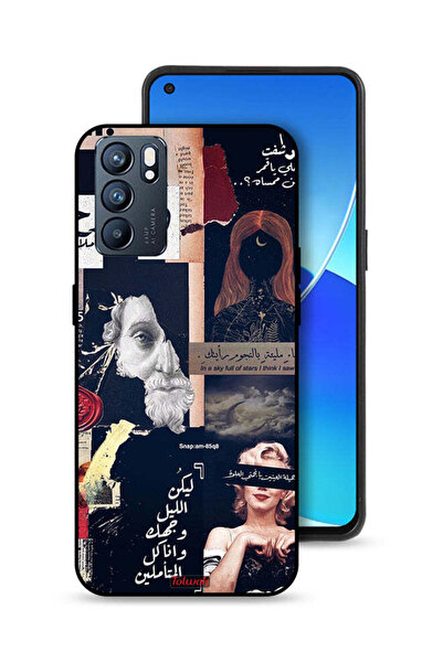 Tolwak غطاء حماية لهاتف Oppo Reno6 5G بعبارات عربية ووجوه مقطوعة