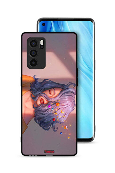 Tolwak Oppo Reno6 Pro 5G Protective Case Cover Girl And Space Art
