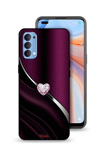 Tolwak غطاء حماية لهاتف Oppo Reno4 4G بتصميم قلب ماسي