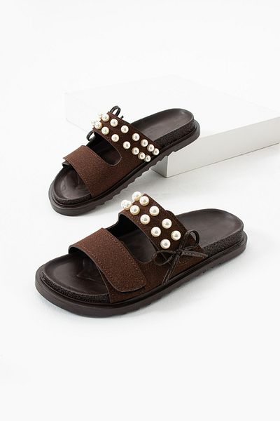 DUXAL SHOES Leonora Pearl Detailed Women's Slippers