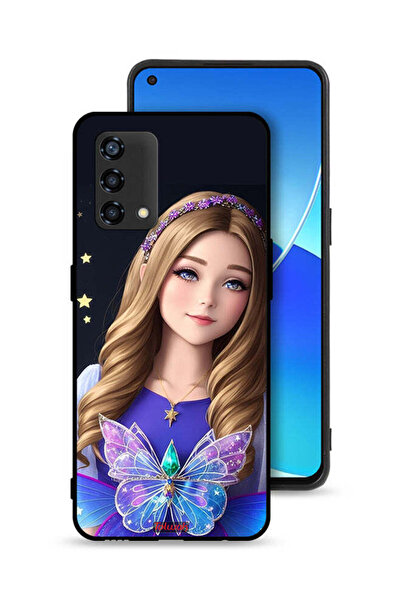 Tolwak Oppo A95 4G Protective Case Cover Cute Butterfly Girl