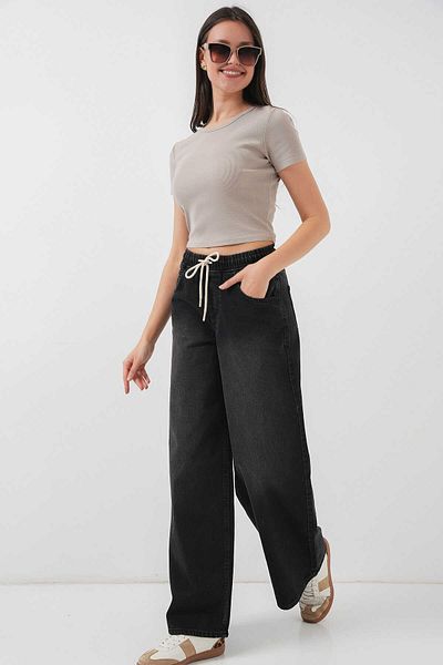 GABRİA Gabria Waist Elastic Wide Leg Jeans