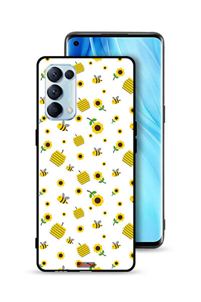 Tolwak غطاء حماية لهاتف Oppo Reno5 Pro 5G بنقشة عباد الشمس والنحل