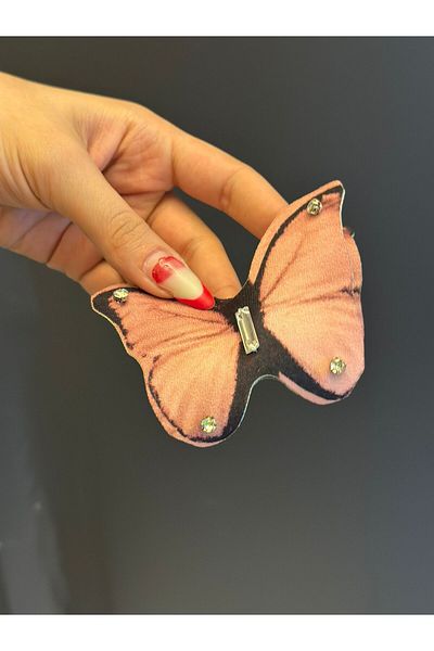 Gönülden Tasarım 3 Size Stone Embroidery Butterfly Arma Stitch Ksezuari 10X8 cm Pink