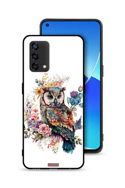 Tolwak غطاء حماية لهاتف Oppo Reno6 Lite بتصميم بومة فنية تجريدية