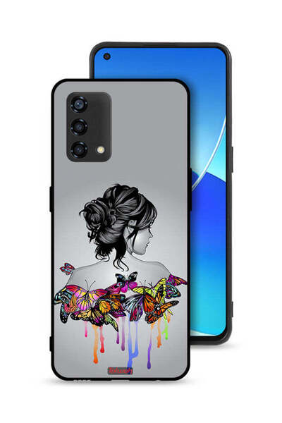 Tolwak غطاء حماية لهاتف Oppo Reno6 Lite برسومات فراشات وفتاة فنية تجريدية