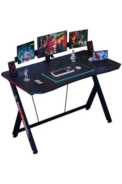 AGD Gaming Desk 120cm, Home Computer Desk, Workstation with Carbon Fiber Surface, Gaming Table with