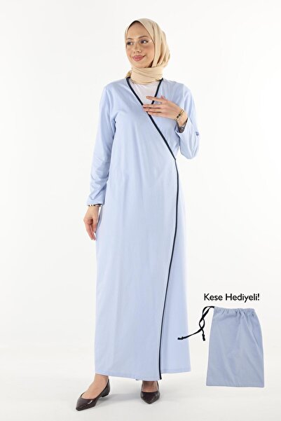 Plistre 1998_Πρακτικό πλαϊνό δεμένο διπλό με ζώνη 100% βαμβακερό ύφασμα Hijab Prayer Dress