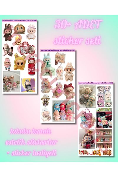 merccuri crafts Labubu Aesthetic Sticker Set (30+Pcs) - Sticker for Notebook Agenda, Laptop, Scrapbooking