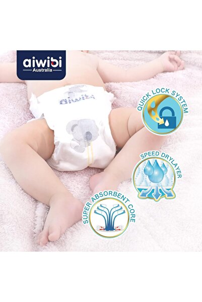 Aiwibi Series Premium Baby Diapers Size 3 (Medium, 6–11kg) – Ultra Soft, High Absorption, Hypoal