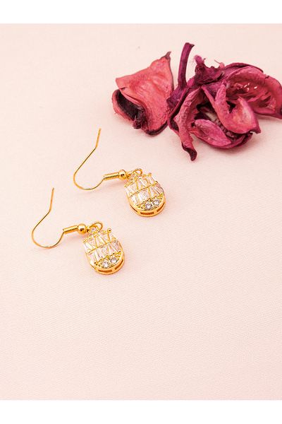 luree accessories Drop Motif Zircon Stone Earrings