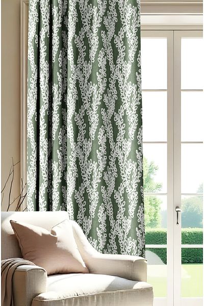 CANİLA Lace Look Modern Digital Printed Cornice Background Curtain Single Wing Worry-Free Background Curtain