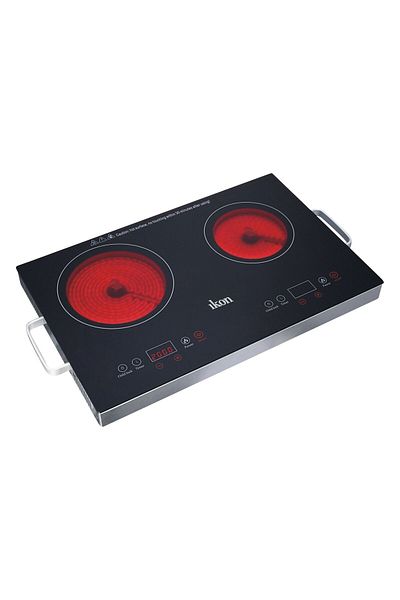 Ikon Digital Double Infrared Cooker, 2 Burners, Black, IK6202