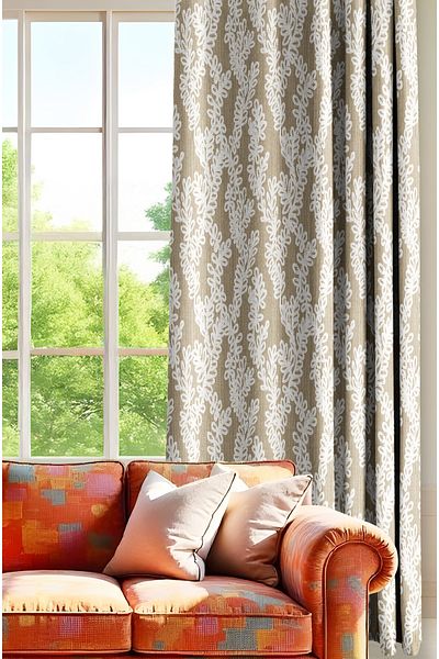 CANİLA Lace Look Modern Digital Printed Cornice Background Curtain Single Wing Worry-Free Background Curtain