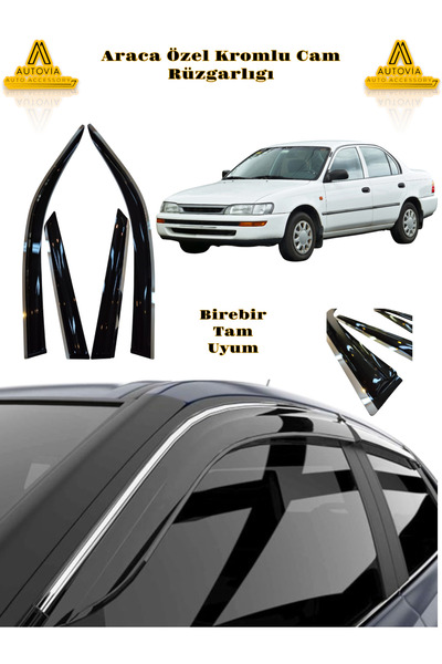 Autovia Toyota Corolla 1993-1998 Arası Kromlu Cam Rüzgarlığı 4lü