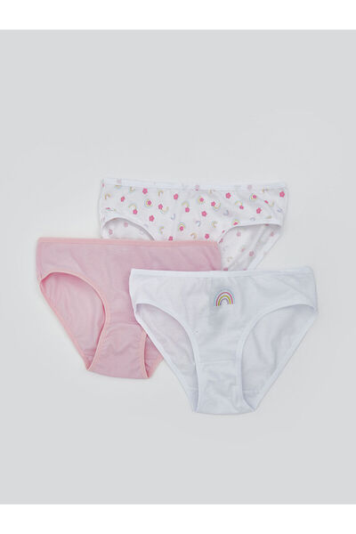 LC Waikiki Özmarka Νέα Σεζόν Εμπριμέ Σλιπ για Κορίτσια, Σετ 3 τεμαχίων