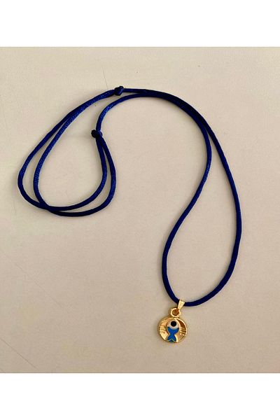 Shepidi Fish Figure Navy Blue Floss String Necklace