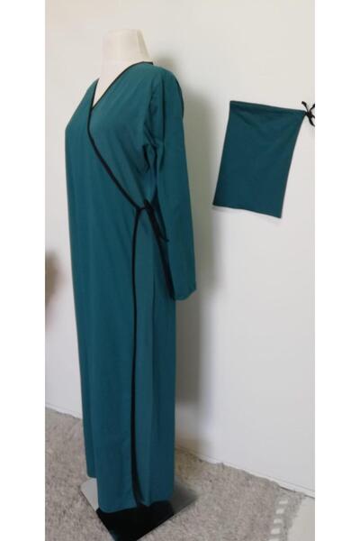 Plistre 1998_Practical Side Tie Double Breasted Piping Belted 100% Cotton Fabric Hijab Prayer Dress