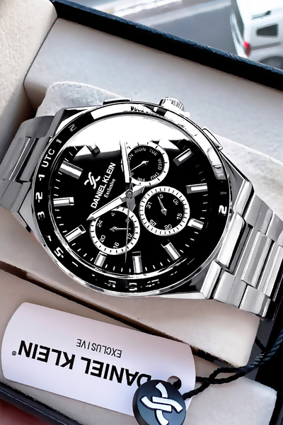 Daniel Klein Exclusive Groom's Men's Watch Waterproof Silver Green - Steel Band Gift Bracelet Dke2136C6